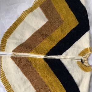 MAJE | Wool Blend Geometric Poncho